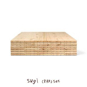 ユカハリ・タイル【すぎ(無塗装)】8枚セット 50cm×50cm×1.35cm(2平米)